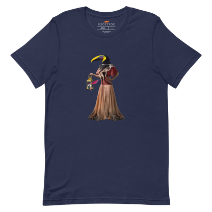Navy Premium Toucan T-Shirt featuring an Anthropomorphic Toucan graphic on the chest - Funny Graphic Toucan Tees - Boozy Fox