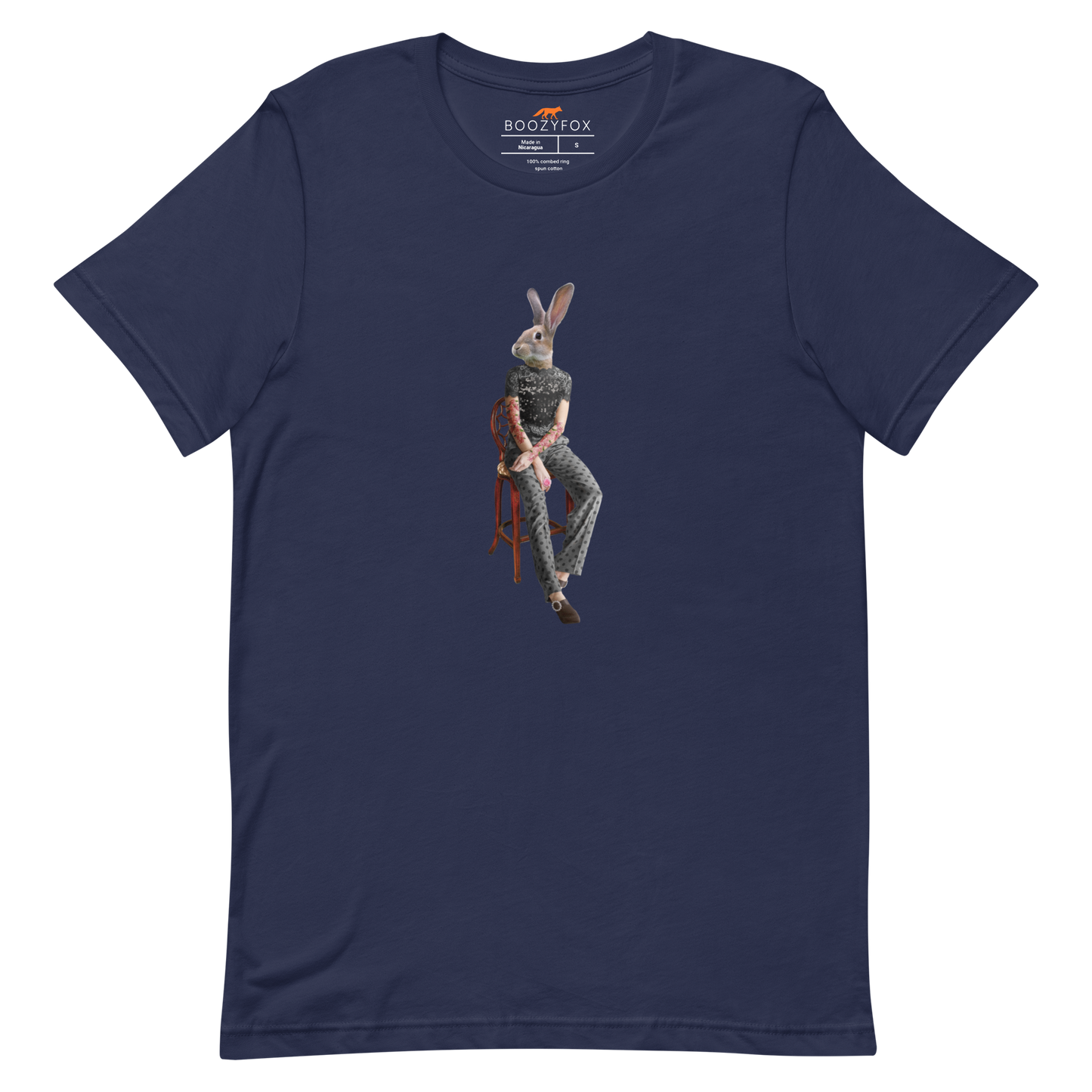 Anthropomorphic Rabbit Tee Online - Navy - Boozy Fox