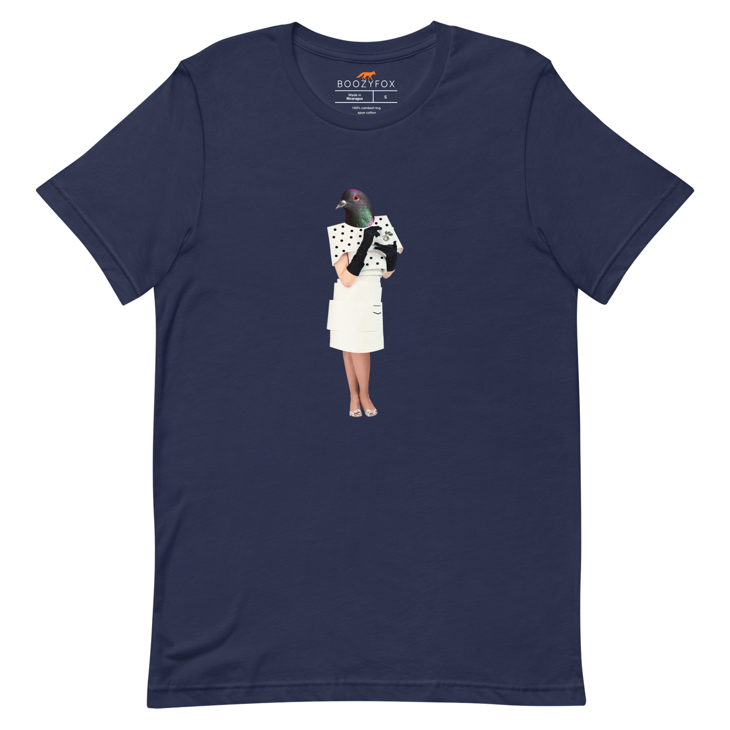 Anthropomorphic Pigeon Tee Online - Navy - Boozy Fox