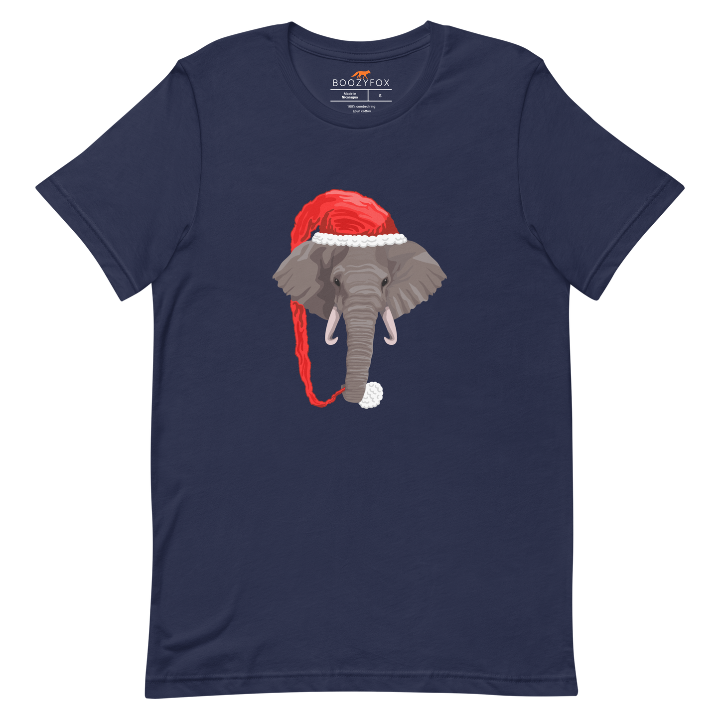 Christmas Elephant Tee Online - Navy - Boozy Fox