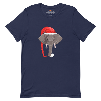 Christmas Elephant Tee Online - Navy - Boozy Fox