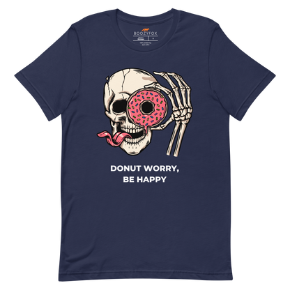 Donut Worry Be Happy Tee Online - Navy - Boozy Fox