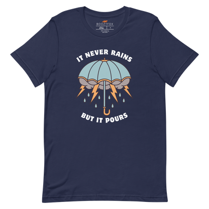 It Never Rains But It Pours Tee Online - Navy - Boozy Fox