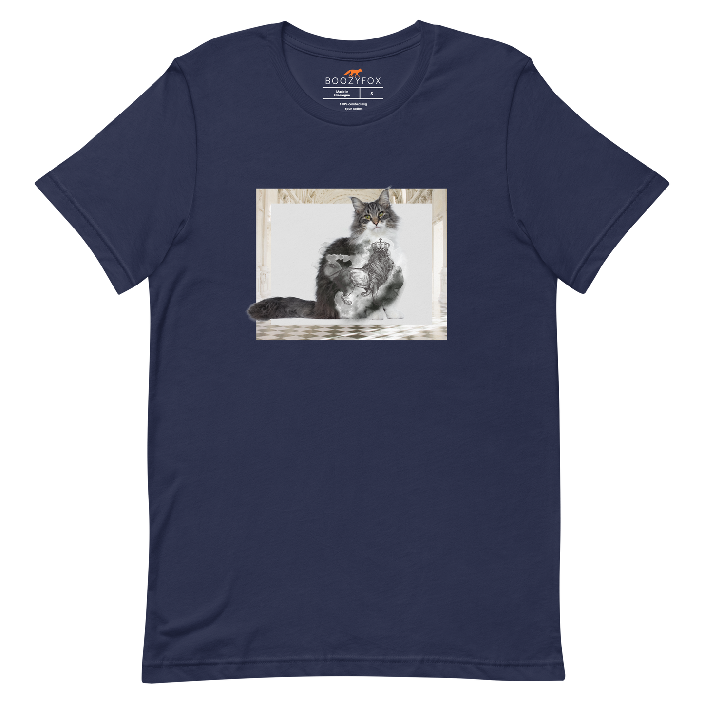 Royal Cat Tee Online - Navy - Boozy Fox