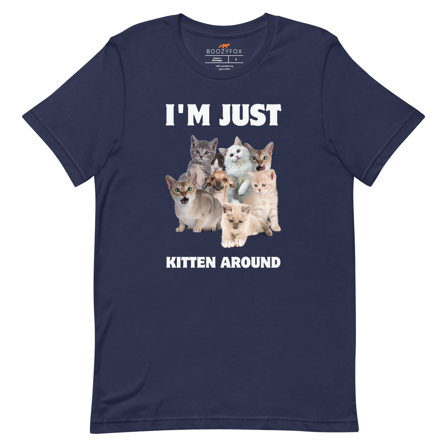 I'm Just Kitten Around Tee Online - Navy - Boozy Fox