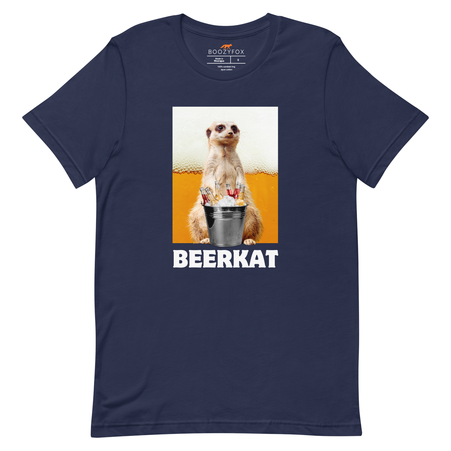 Meerkat Tee Online - Navy - Boozy Fox