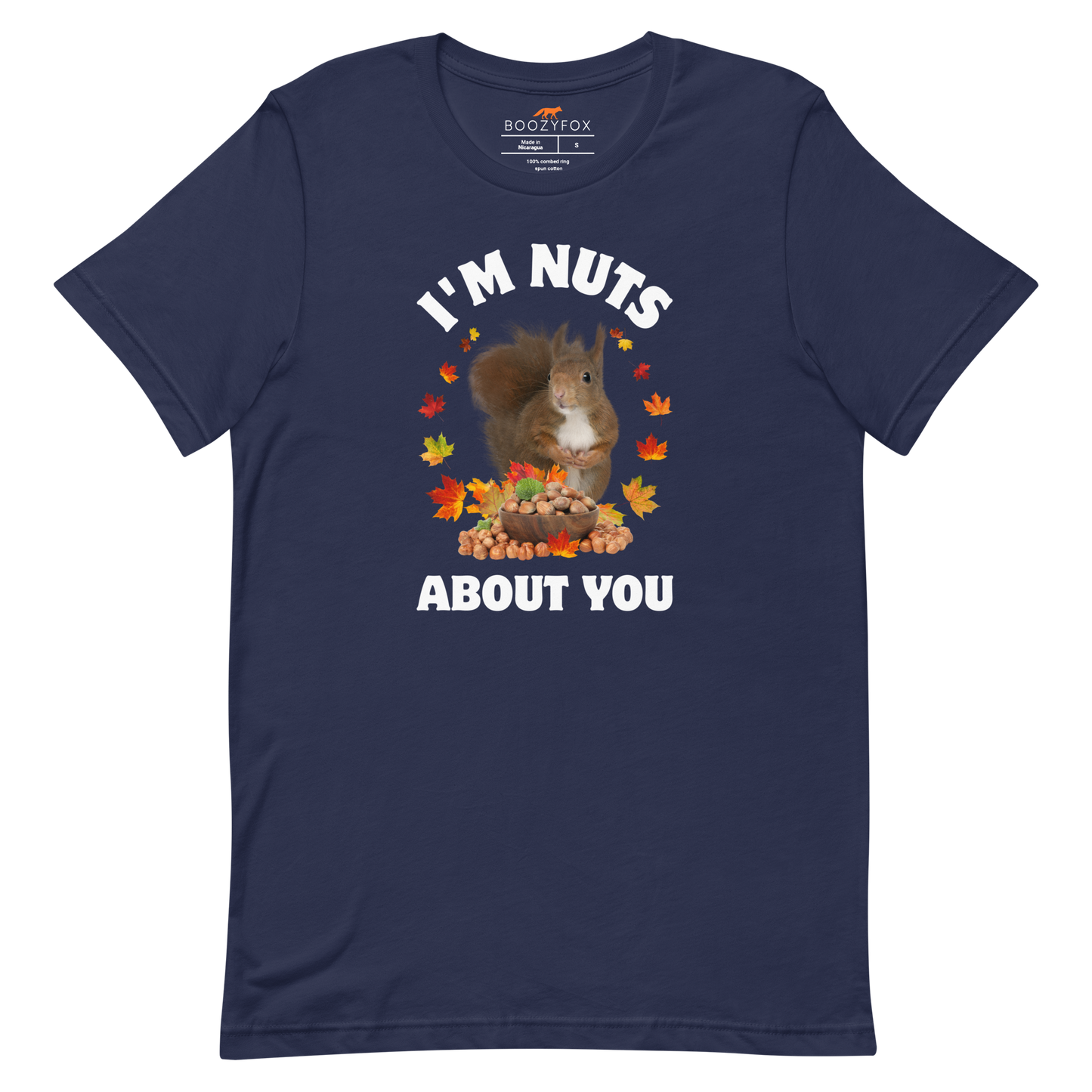I’m Nuts About You Squirrel Tee Online - Navy - Boozy Fox