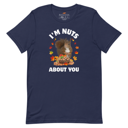 I’m Nuts About You Squirrel Tee Online - Navy - Boozy Fox