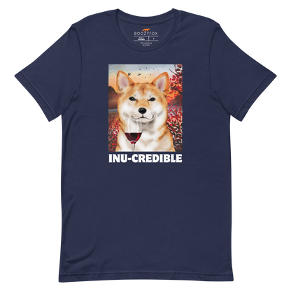 Funny Shiba Inu lightweight graphic tee in navy by Boozy Fox