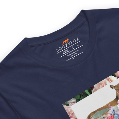 Product Details of a Navy  Floral Deer Tee - Boozy Fox