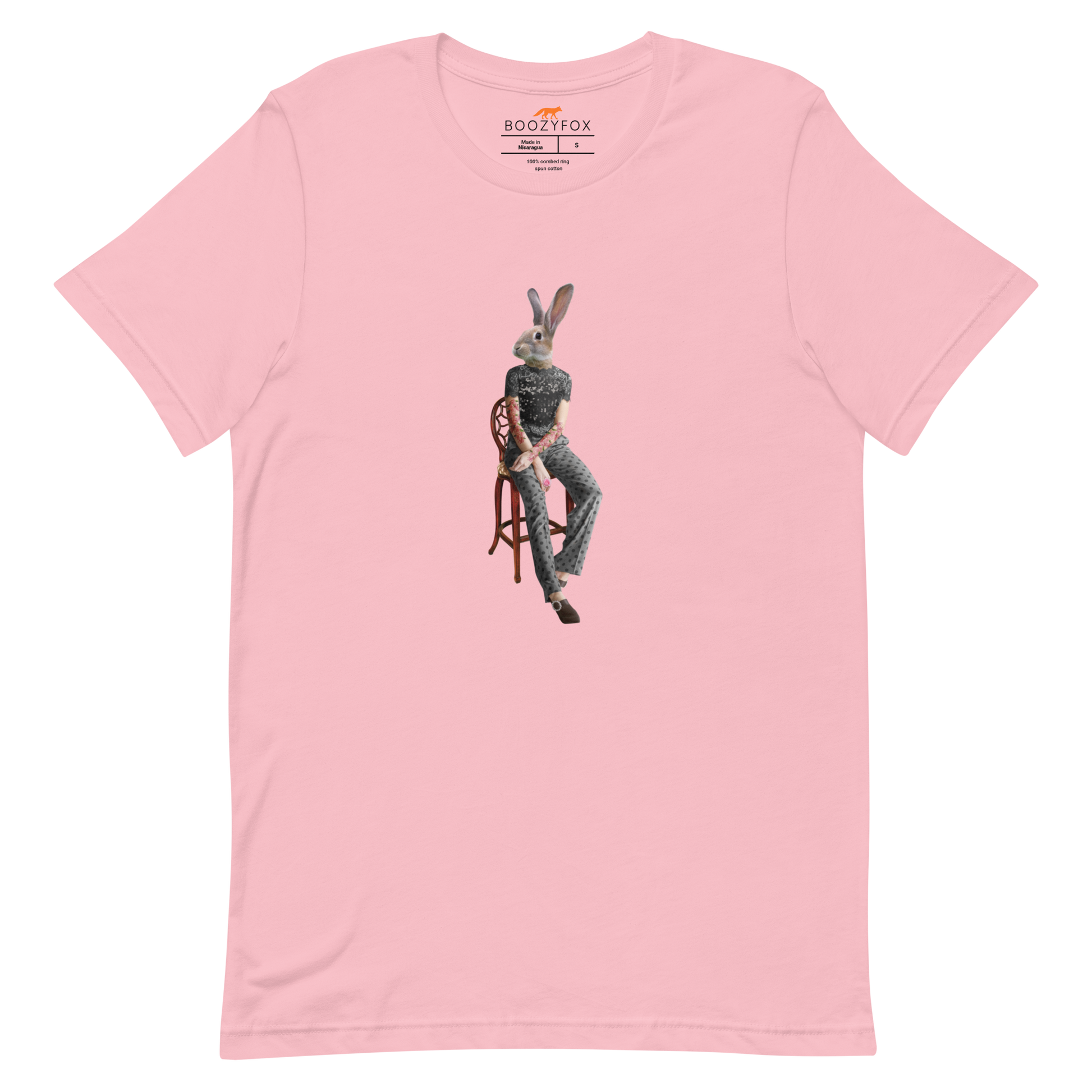 Anthropomorphic Rabbit Tee Online - Pink - Boozy Fox