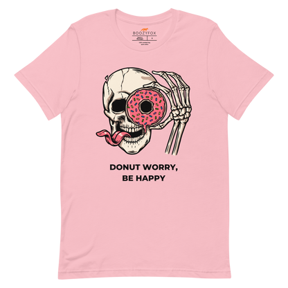 Donut Worry Be Happy Tee Online - Pink - Boozy Fox