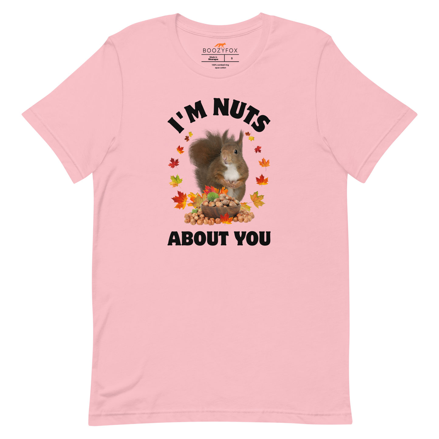 I’m Nuts About You Squirrel Tee Online - Pink - Boozy Fox