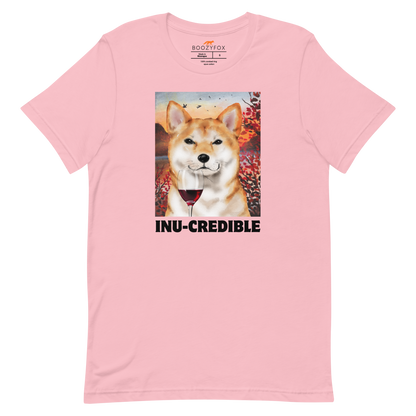 Funny Shiba Inu lightweight graphic tee in pink by Boozy Fox