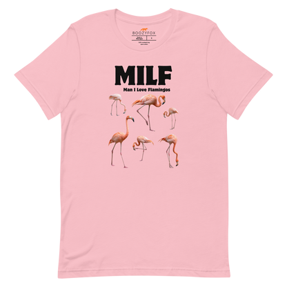 Funny Man I Love Flamingos lightweight graphic tee in pink by Boozy Fox