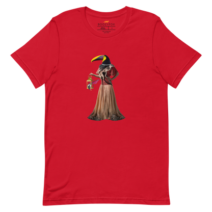 Red Premium Toucan T-Shirt featuring an Anthropomorphic Toucan graphic on the chest - Funny Graphic Toucan Tees - Boozy Fox