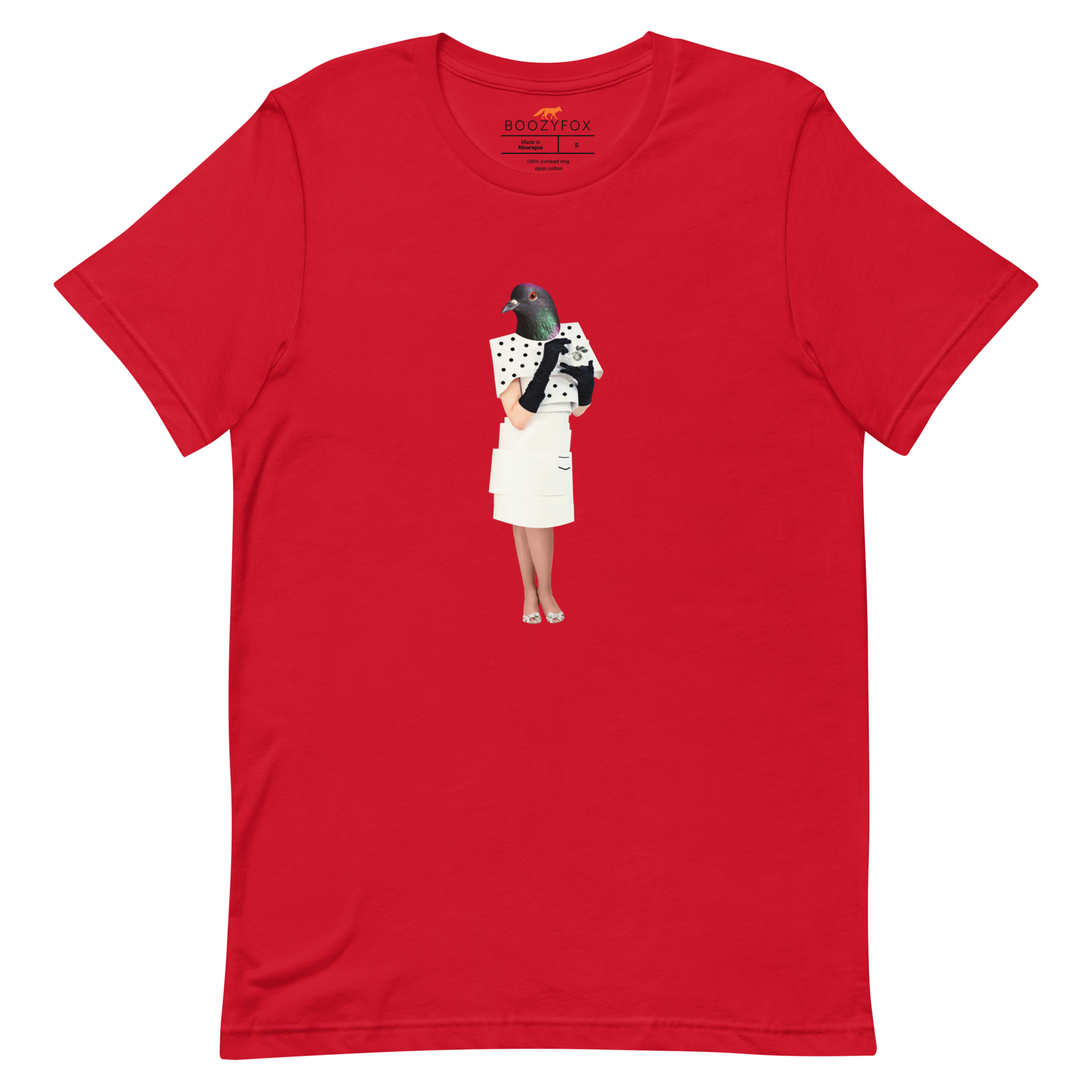 Anthropomorphic Pigeon Tee Online - Red - Boozy Fox