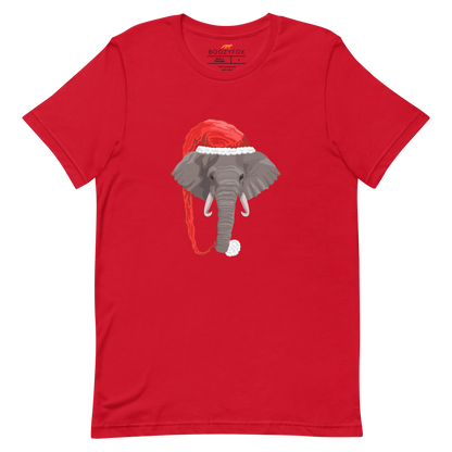 Christmas Elephant Tee Online - Red - Boozy Fox