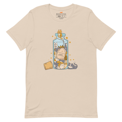Soft Cream Premium Cat T-Shirt featuring a funny Anti-Depressants graphic on the chest - Cute Graphic Cat Tees - Boozy Fox