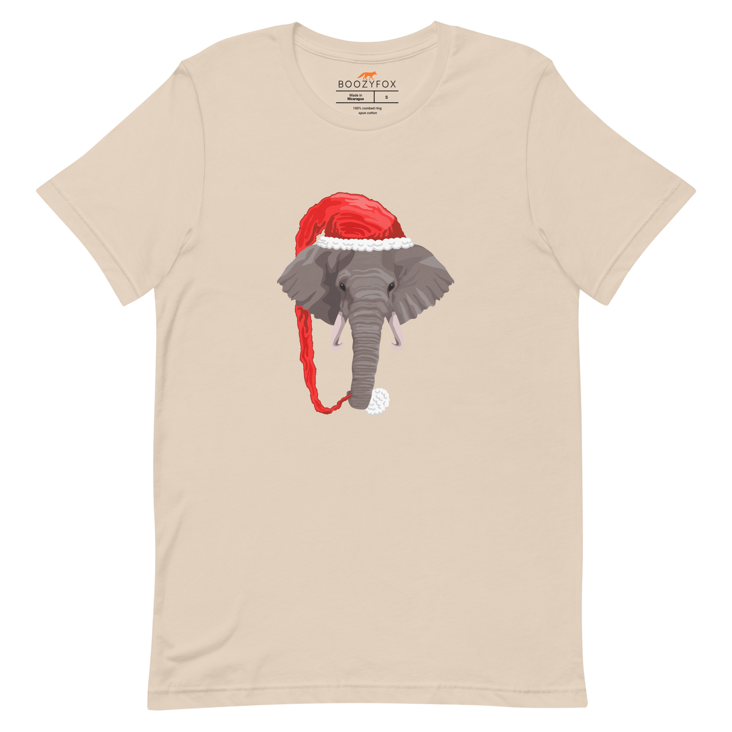 Christmas Elephant Tee Online - Soft Cream - Boozy Fox