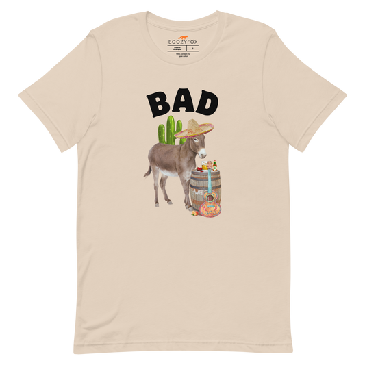 Soft Cream Premium Donkey Tee featuring a Funny Bad Ass Donkey graphic on the chest - Funny Graphic Bad Ass Donkey Tees - Boozy Fox