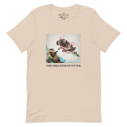 Soft Cream Premium Otter Tee featuring a playful The Creation of Otter parody of Michelangelo's masterpiece - Artsy/Funny Graphic Otter Tees - Boozy Fox