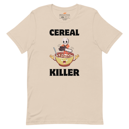 Soft Cream Premium Cereal Killer Tee featuring a Cereal Killer graphic on the chest - Funny Graphic Tees - Boozy Fox
