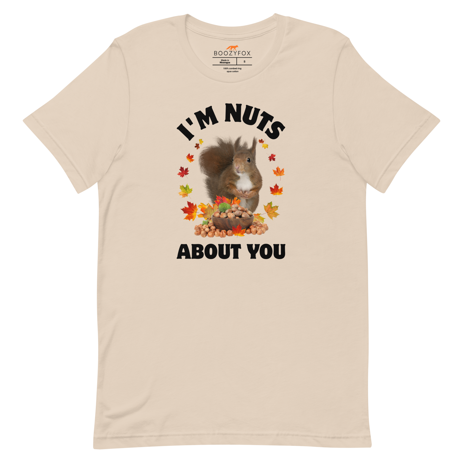 I’m Nuts About You Squirrel Tee Online - Soft Cream - Boozy Fox