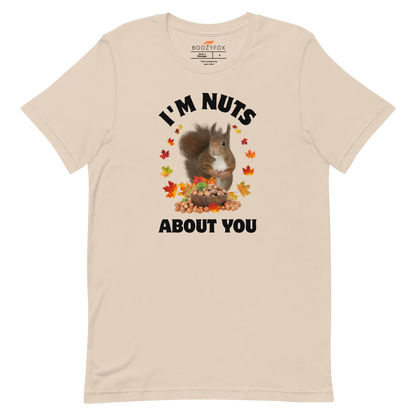 I’m Nuts About You Squirrel Tee Online - Soft Cream - Boozy Fox