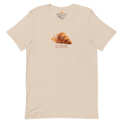 Funny Le Croissant lightweight graphic tee in soft cream by Boozy Fox