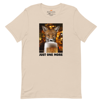 Funny Just One More Fox beer lightweight graphic t-shirt in soft cream by Boozy Fox