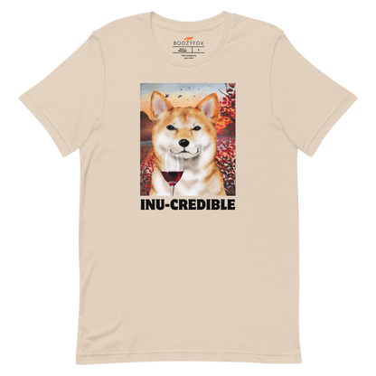 Funny Shiba Inu lightweight graphic tee in soft cream by Boozy Fox