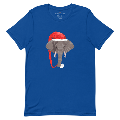 Christmas Elephant Tee Online - True Royal Blue - Boozy Fox