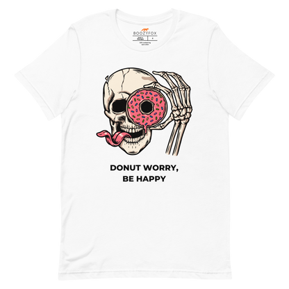 Donut Worry Be Happy Tee Online - White - Boozy Fox