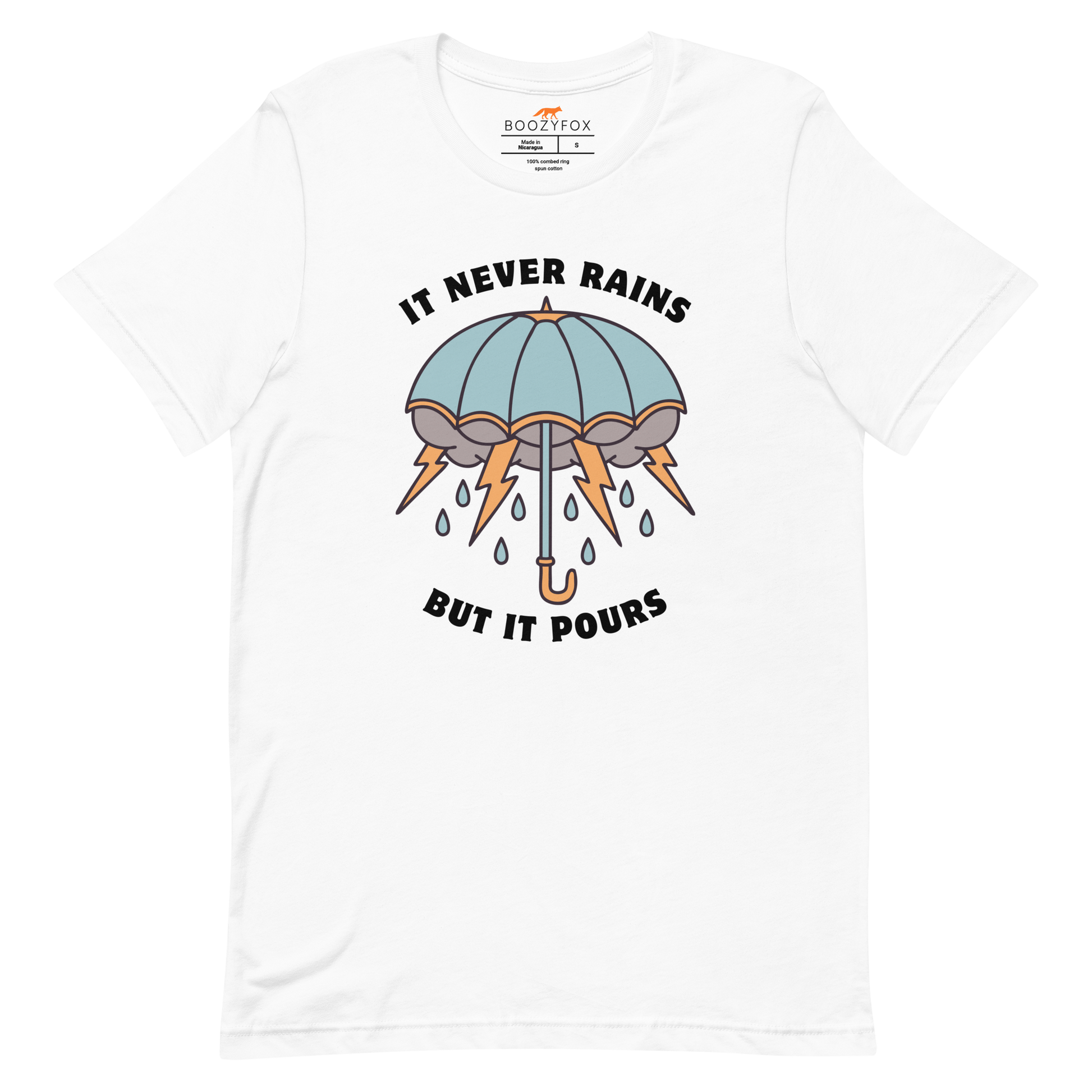 It Never Rains But It Pours Tee Online - White - Boozy Fox