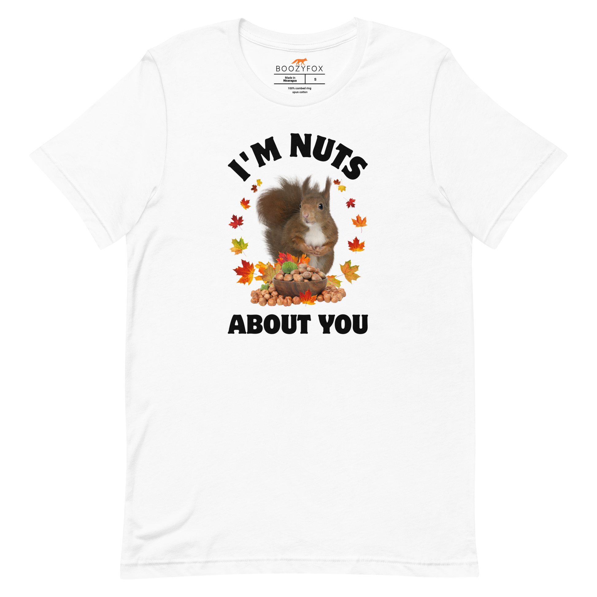 I’m Nuts About You Squirrel Tee Online - White - Boozy Fox