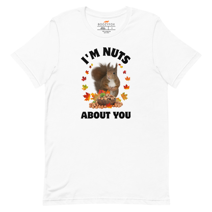 I’m Nuts About You Squirrel Tee Online - White - Boozy Fox