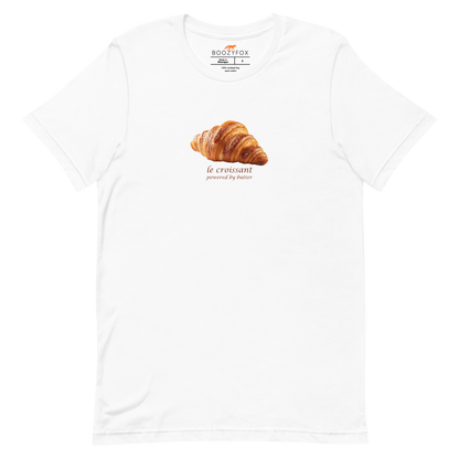 Funny Le Croissant lightweight graphic tee in white by Boozy Fox