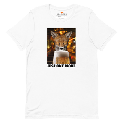 Funny Just One More Fox beer lightweight graphic t-shirt in white by Boozy Fox