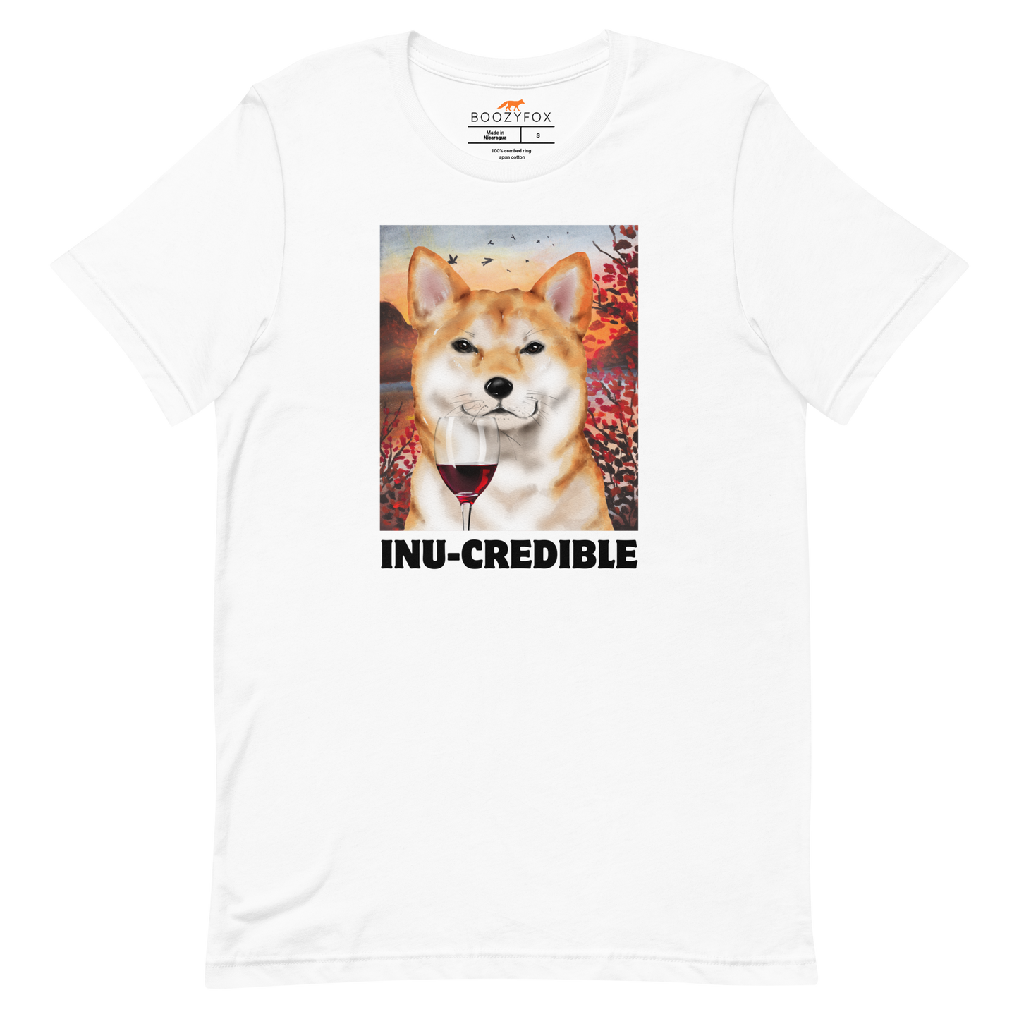 Funny Shiba Inu lightweight graphic tee in white by Boozy Fox