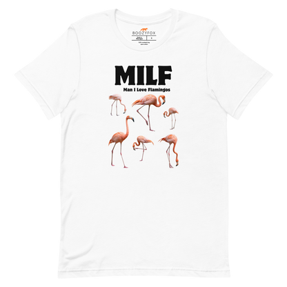 Funny Man I Love Flamingos lightweight graphic tee in white by Boozy Fox