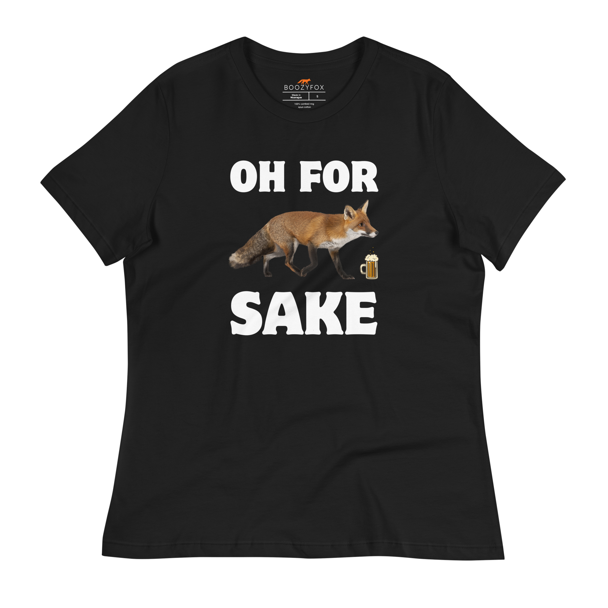 Oh For Fox Sake Women's Relaxed T-Shirt Online - Black - Boozy Fox