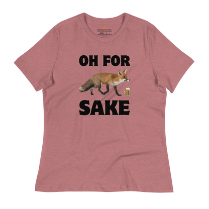 Oh For Fox Sake Women's Relaxed T-Shirt Online - Heather Mauve - Boozy Fox