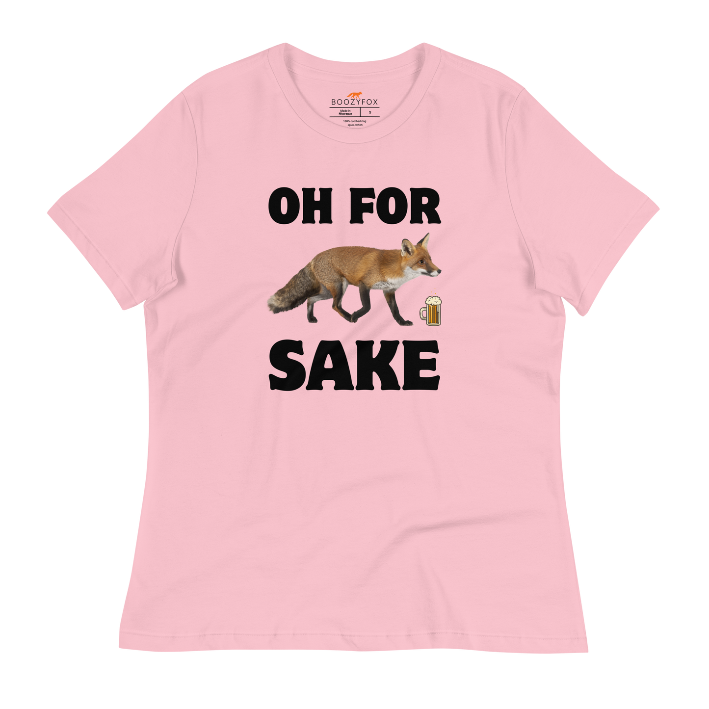 Oh For Fox Sake Women's Relaxed T-Shirt Online - Pink - Boozy Fox