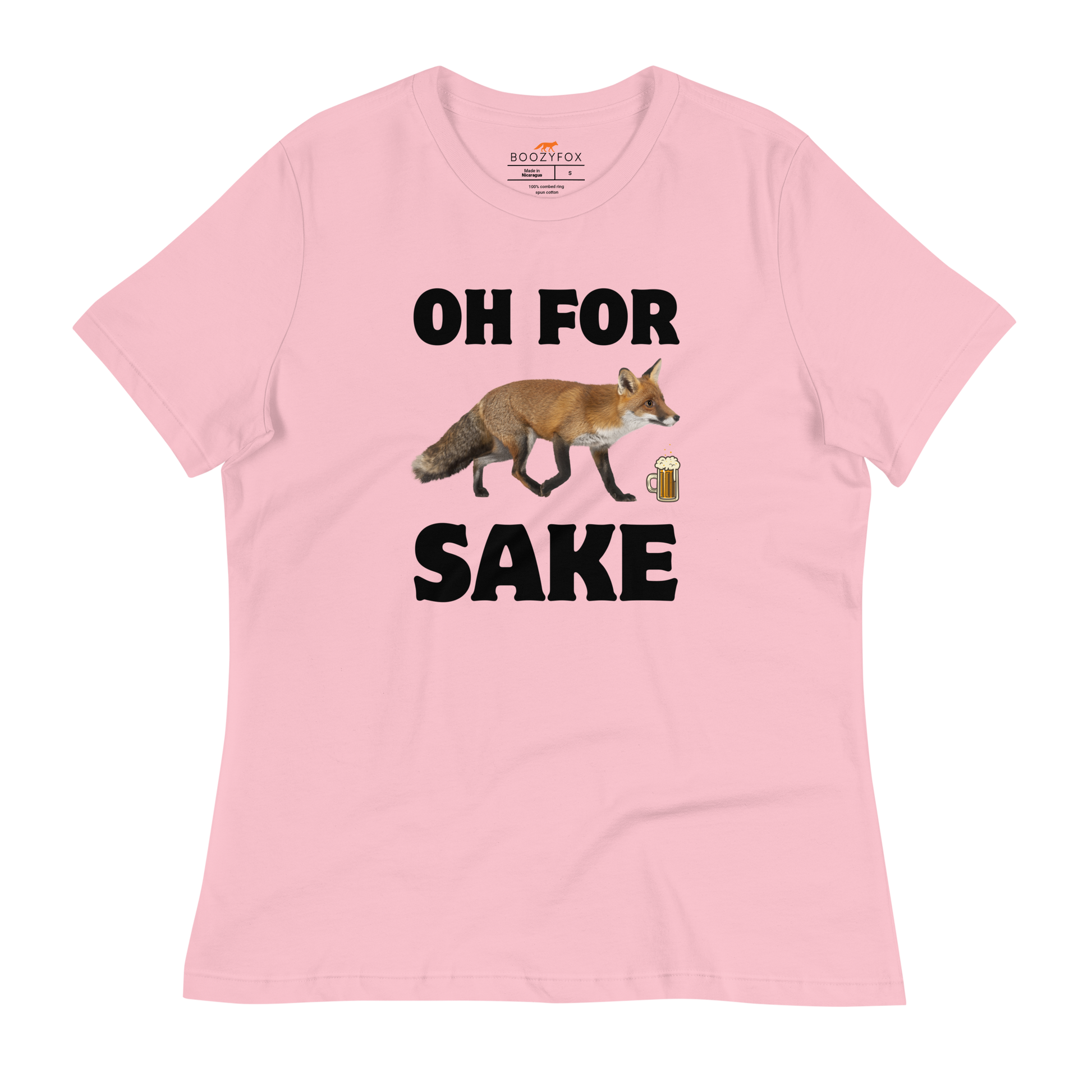 Oh For Fox Sake Women's Relaxed T-Shirt Online - Pink - Boozy Fox