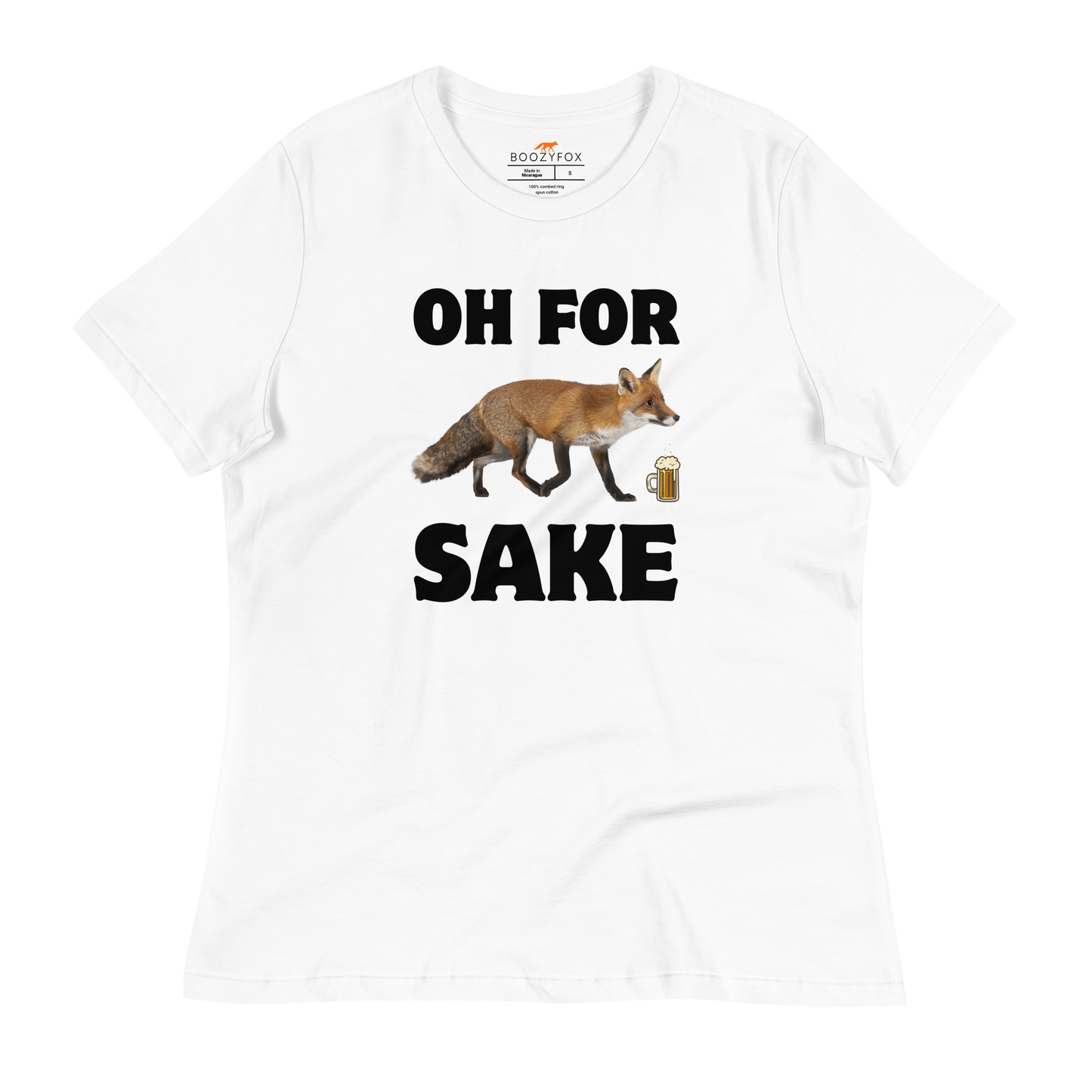 Oh For Fox Sake Women's Relaxed T-Shirt Online - White - Boozy Fox