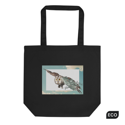 Black Flying Owl Eco Tote Bag - Boozy Fox