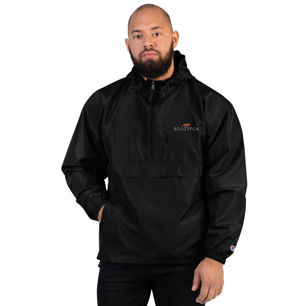 Black Champion Packable Jacket Champion Windbreakers Boozy Fox