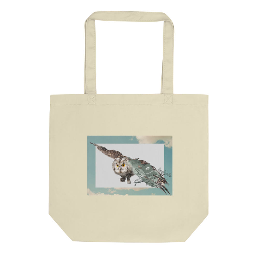 Oyster Flying Owl Eco Tote Bag - Boozy Fox