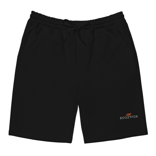 Men's Black Fleece Shorts featuring an embroidered Boozy Fox logo on front